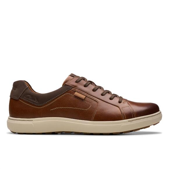NEW CLARKS men's mapstone lace up sneaker in tan